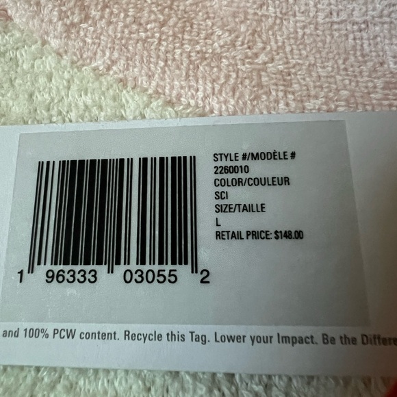 Outerknown Color Block Pink Coral White Terry Hoodie size S and L NWT - Picture 7 of 9